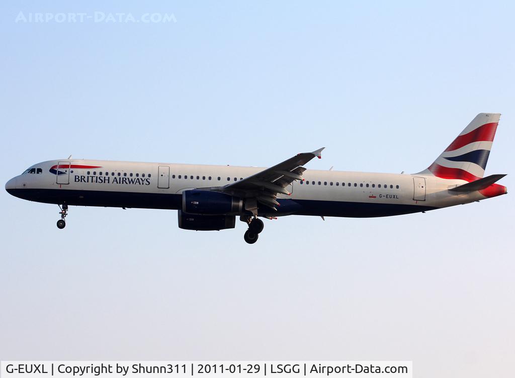 G-EUXL, 2007 Airbus A321-231 C/N 3254, Landing rwy 05