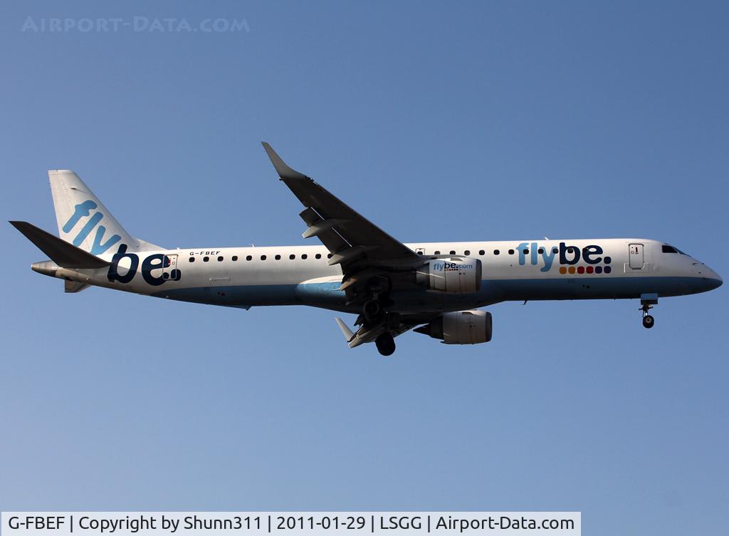 G-FBEF, 2007 Embraer 195LR (ERJ-190-200LR) C/N 19000104, Landing rwy 05