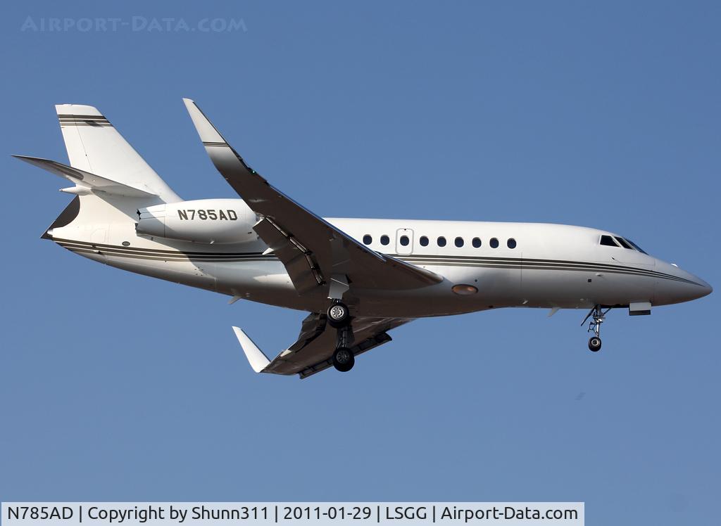 N785AD, 2008 Dassault Falcon 2000EX C/N 146, Landing rwy 05