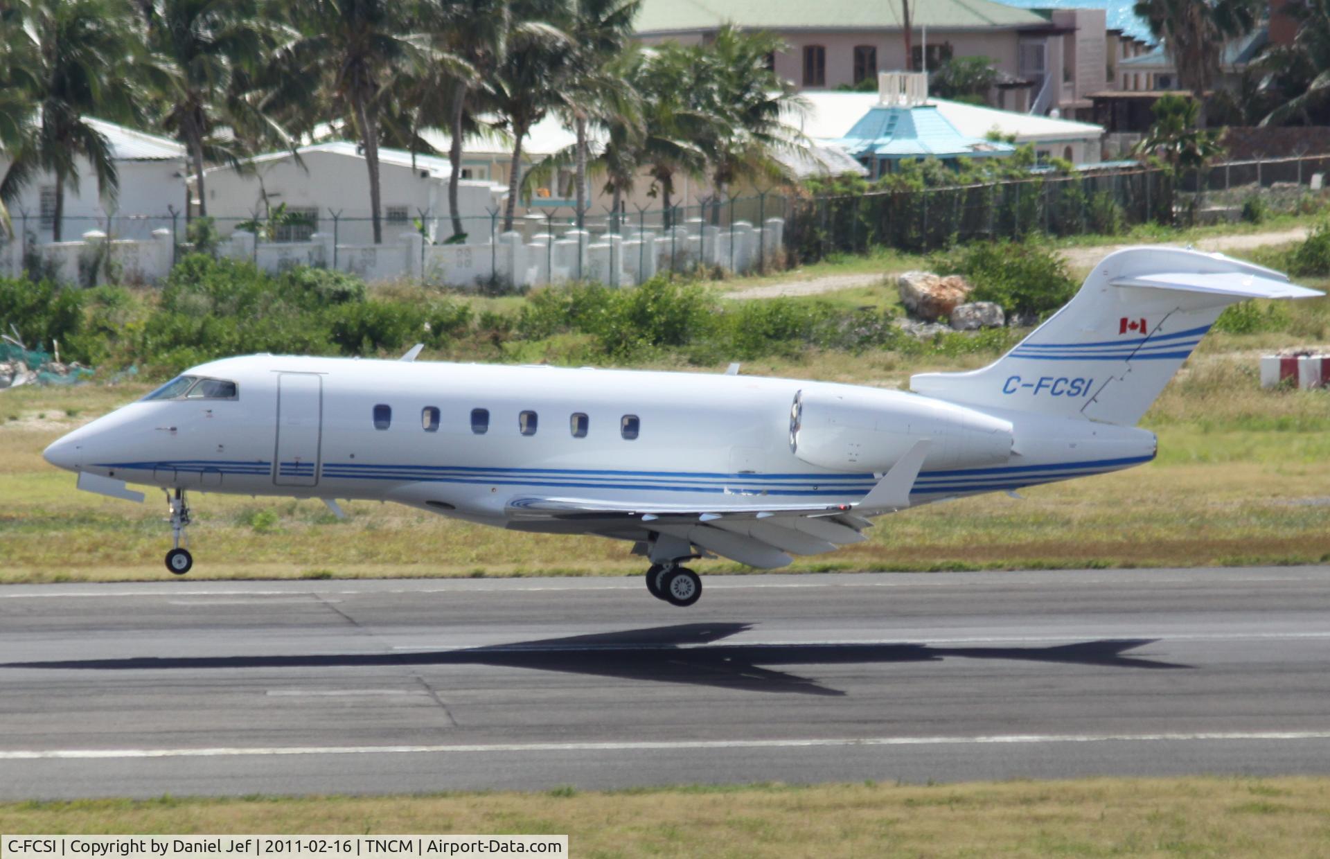 C-FCSI, 2006 Bombardier Challenger 300 (BD-100-1A10) C/N 20114, C-FCSI landing at TNCM