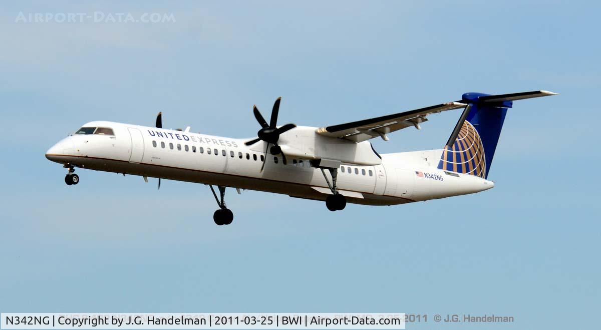 N342NG, 2010 Bombardier DHC-8-402 Dash 8 C/N 4342, Colgan Air on final