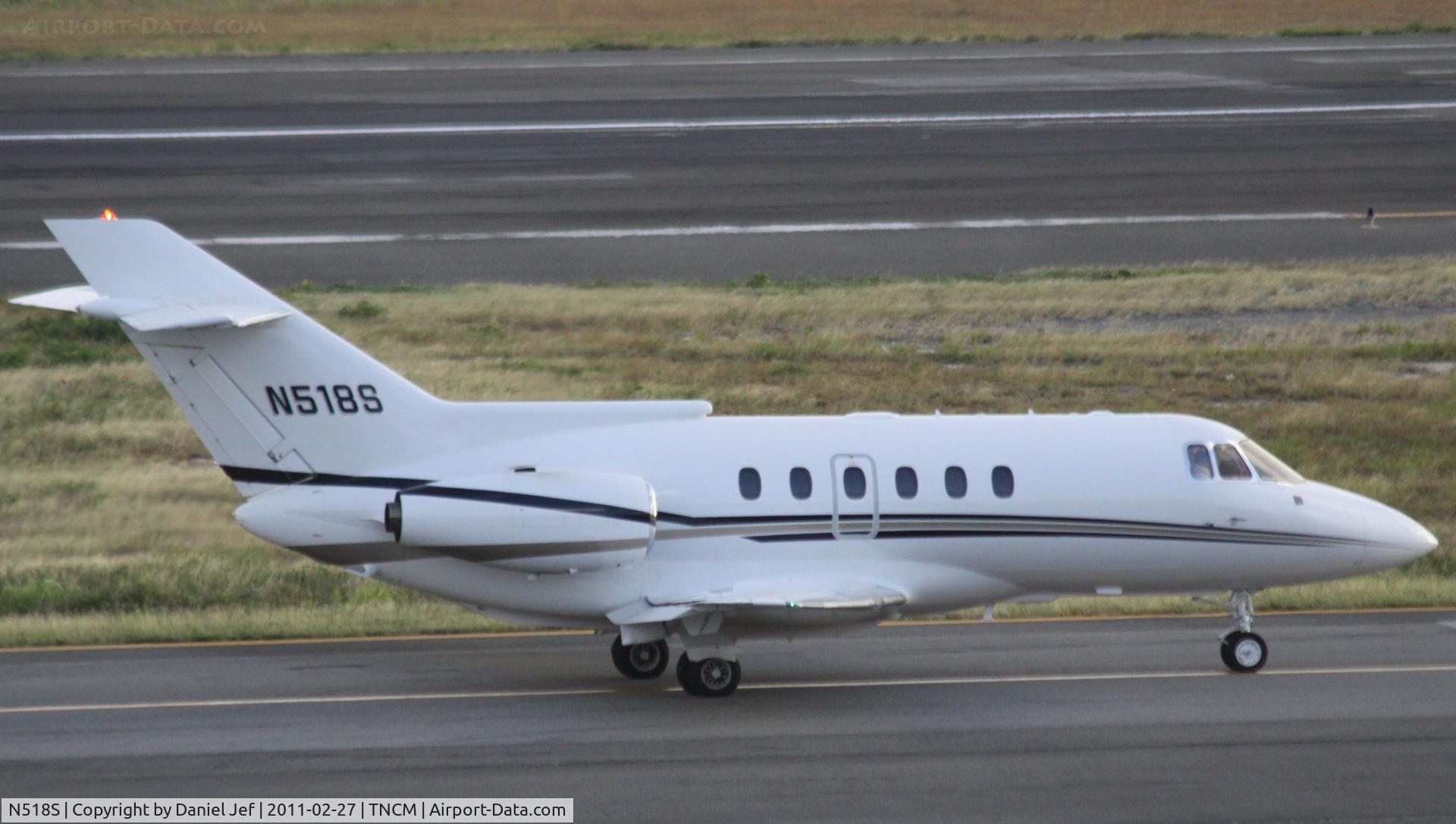 N518S, 1986 British Aerospace BAe.125 Series 800A C/N 258074, N518S taxing for take off at TNCM