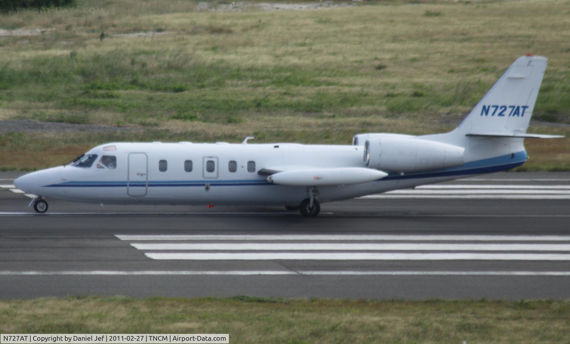 N727AT, 1980 Israel Aircraft Industries IAI-1124 Westwind C/N 284, N727AT departing at TNCM