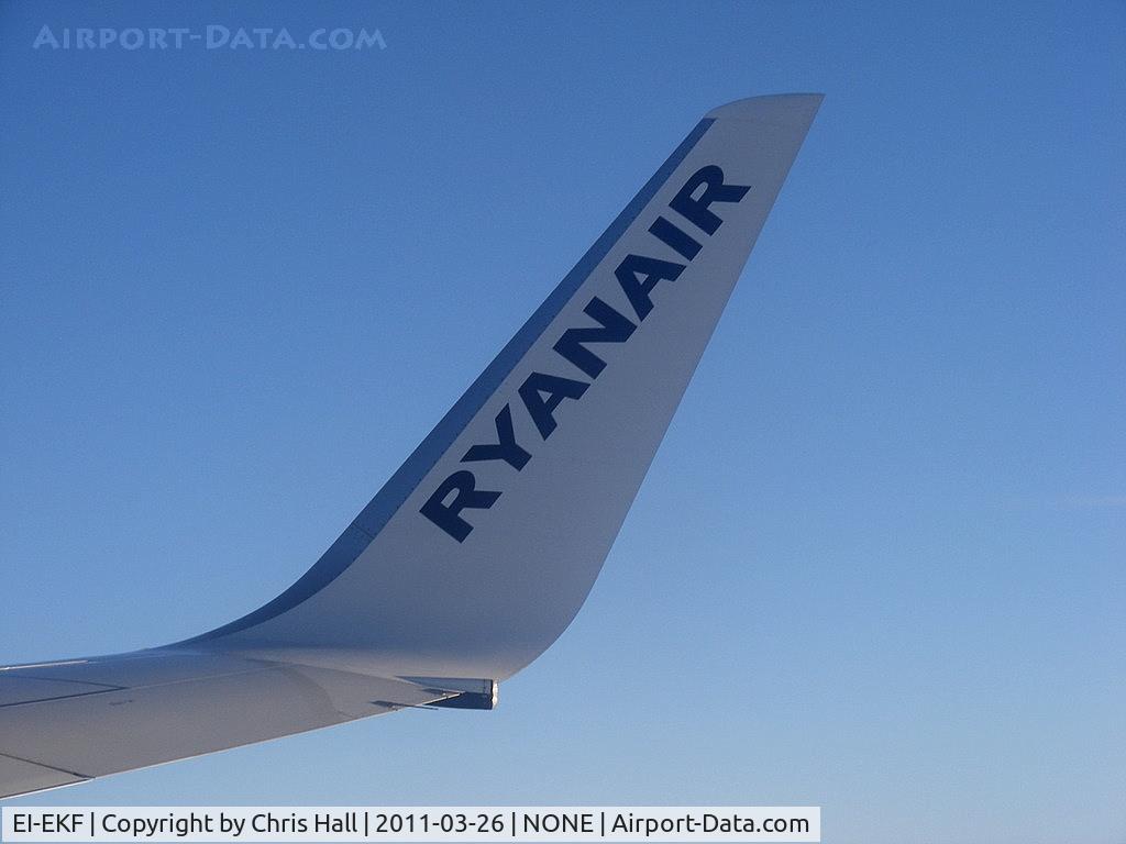 EI-EKF, 2009 Boeing 737-8AS C/N 35025, over the Irish Sea enroute from Liverpool to Dublin