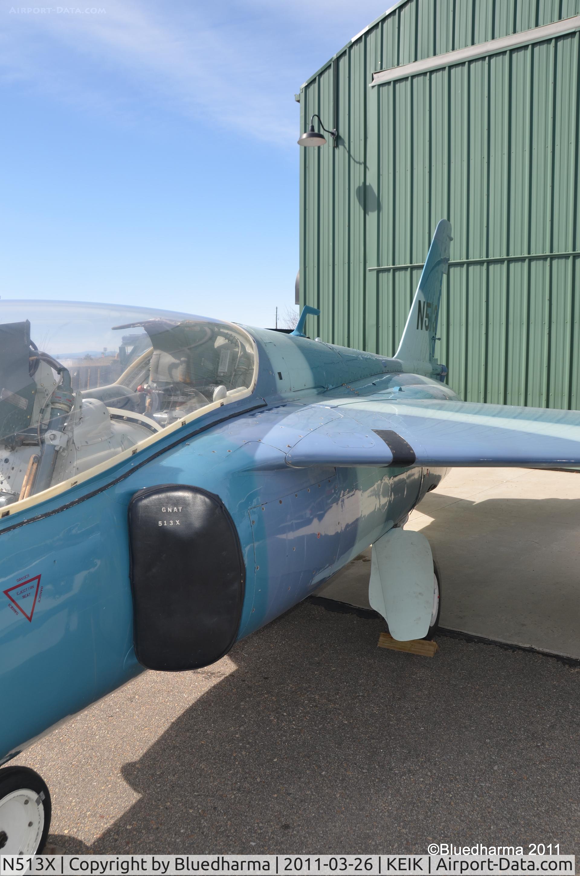N513X, 1962 Folland Gnat T.1 C/N FL528, At the Spirit of Flight Center in Erie, CO.