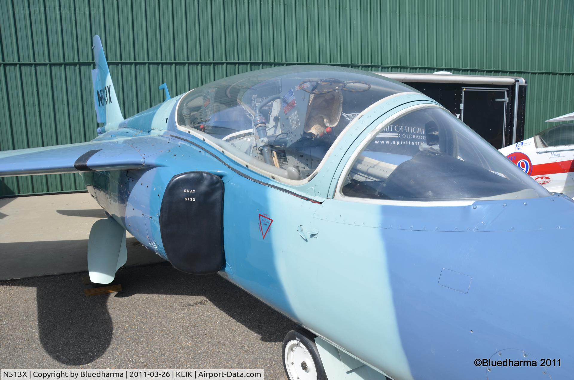 N513X, 1962 Folland Gnat T.1 C/N FL528, At the Spirit of Flight Center in Erie, CO.
