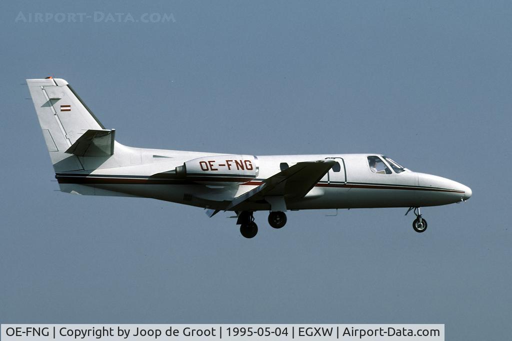 OE-FNG, 1976 Cessna 500 Citation I C/N 500-0301, transport for some Austrian military personel, involved in the deployment of Drakens to the ACMI range.