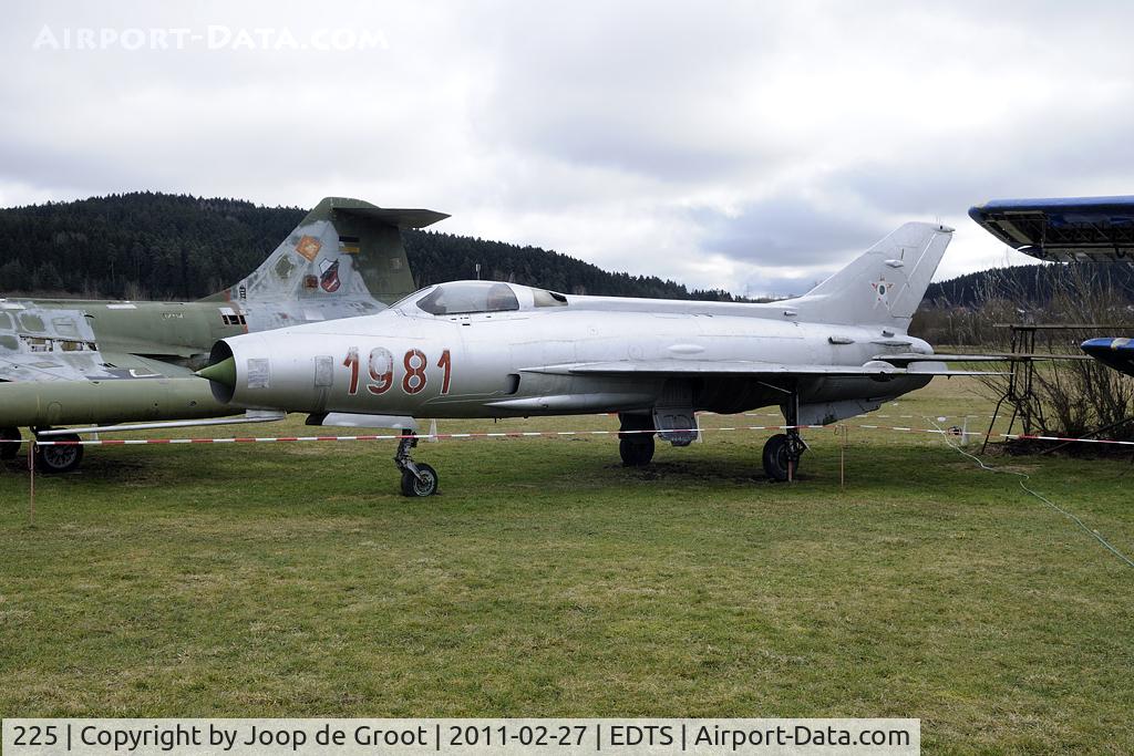225, 1961 Mikoyan-Gurevich MiG-21F-13 C/N 741225, preserved in Schwenningen. This machine originally the one with 225 numbers MiG-21F-13. the 1981 numbers mark the year of withdrawl from use.
