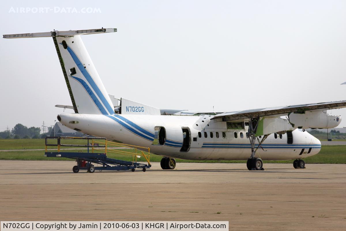 N702GG, 1981 De Havilland Canada DHC-7-102 Dash 7 C/N 44, Sitting engine-less. Not sure what this bird's fate will be.