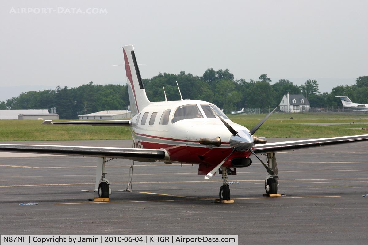 N87NF, 1987 Piper PA-46-310P Malibu C/N 4608099, Parked in front of the FBO.