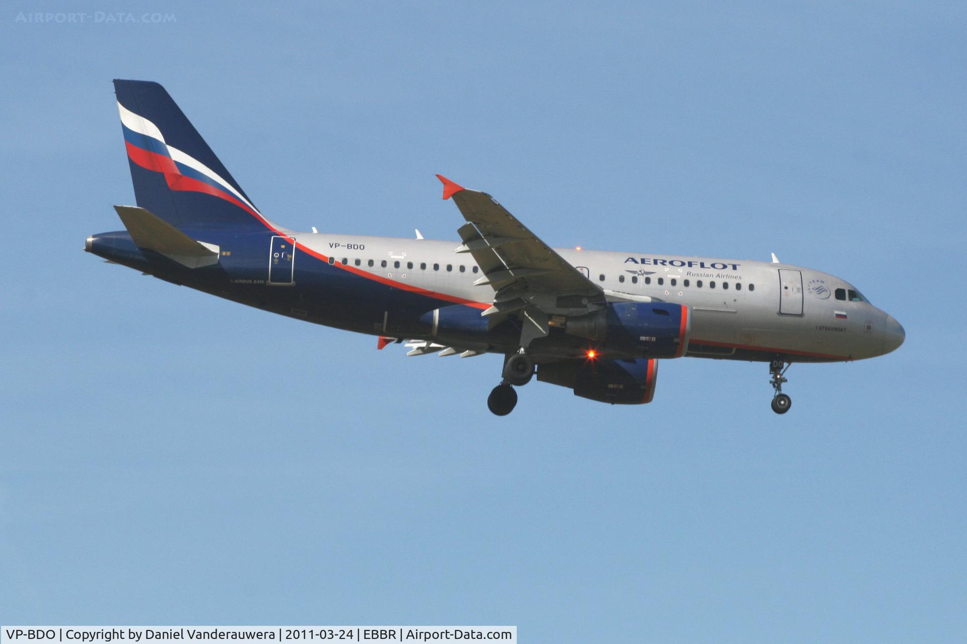 VP-BDO, 2003 Airbus A319-111 C/N 2091, Flight SU235 is descending to RWY 02