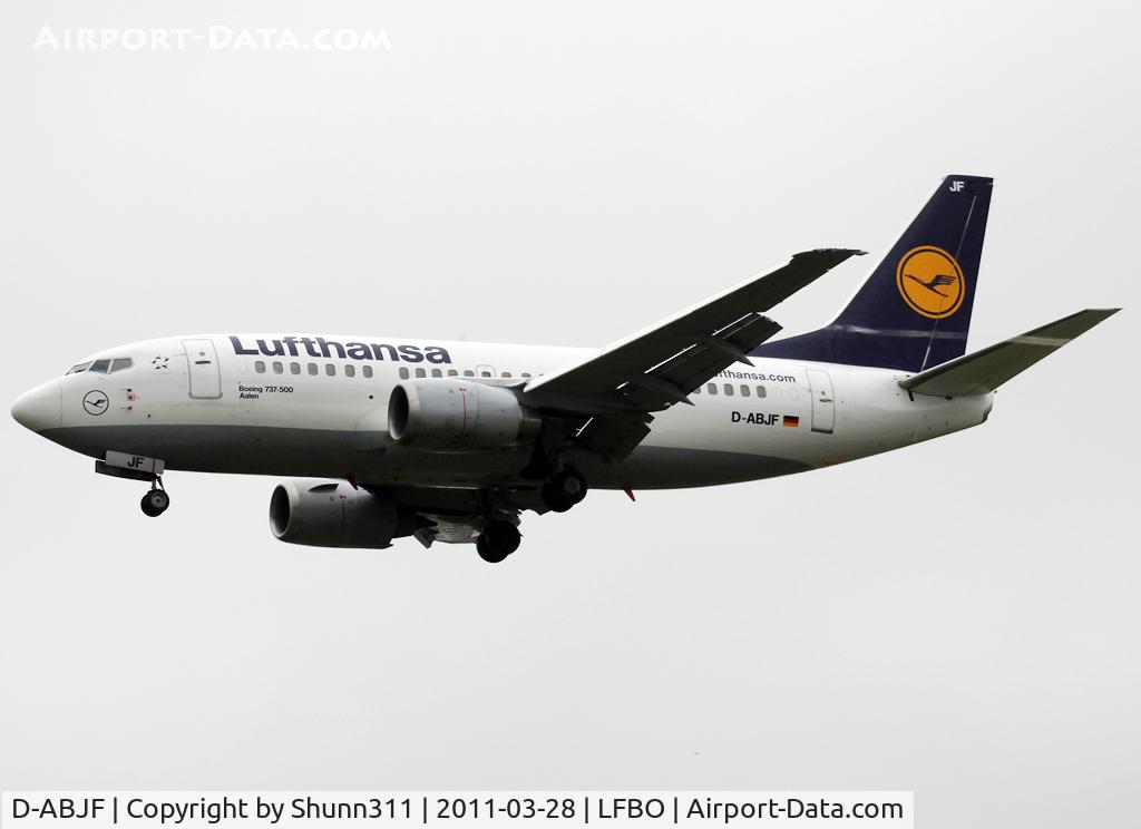 D-ABJF, 1991 Boeing 737-530 C/N 25311, Landing rwy 32L