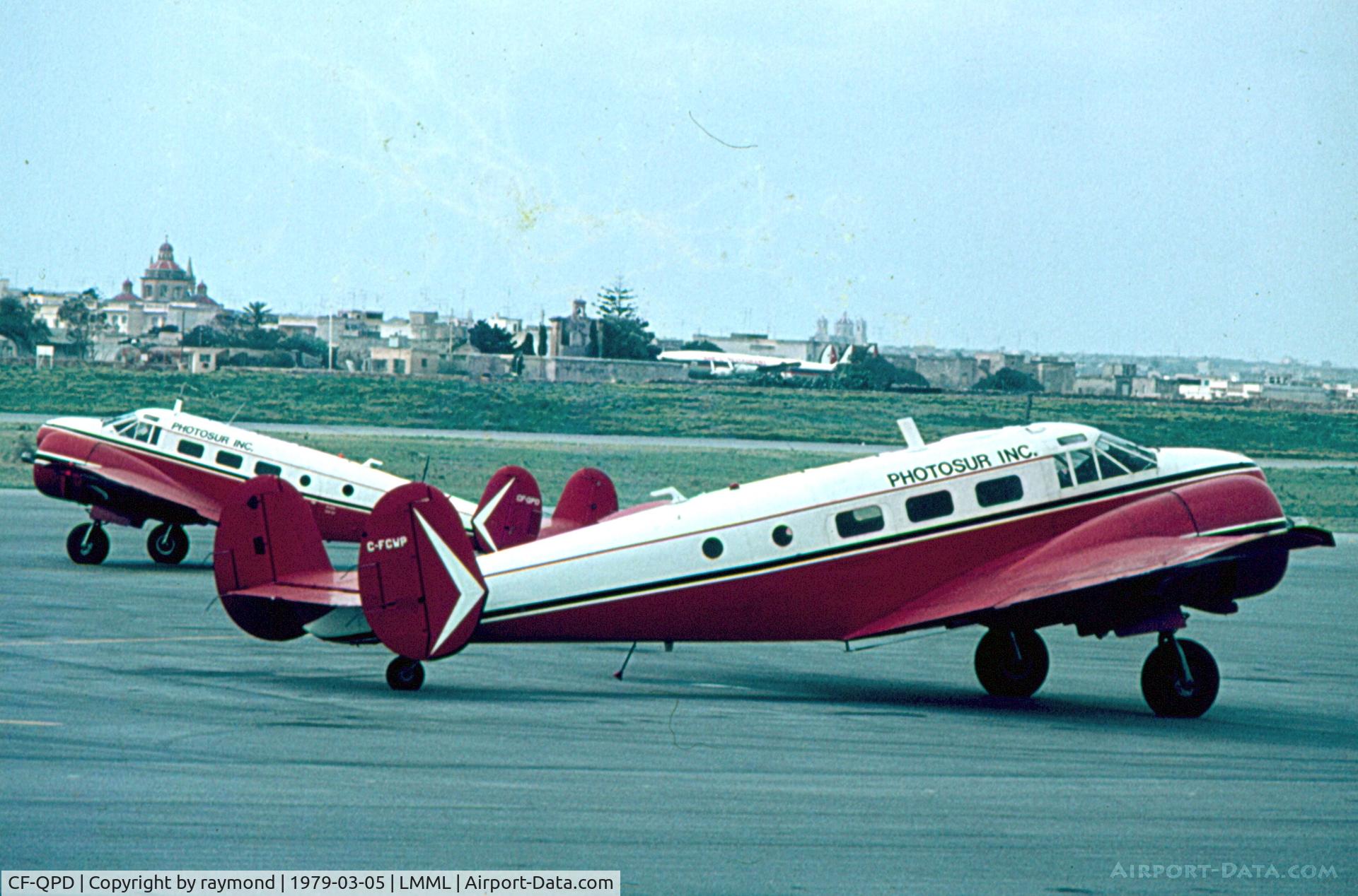 CF-QPD, 1952 Beech Expeditor 3TM C/N CA-164 (A-764), Beech18s CF-QPD and C-FCWP of Capital Air Surveys taxying out for departure.