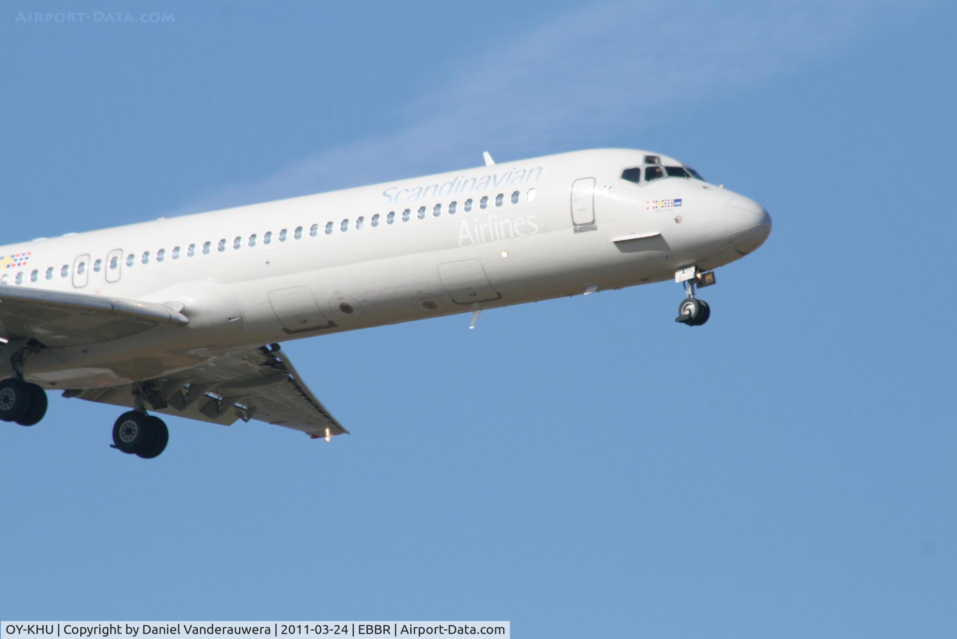 OY-KHU, 1991 McDonnell Douglas MD-87 (DC-9-87) C/N 53336, Arrival of flight SK589 to RWY 02