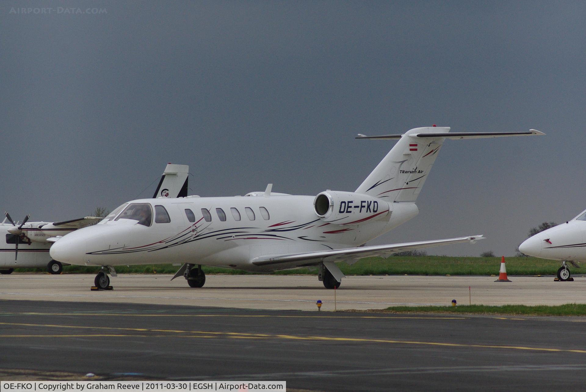 OE-FKO, 2008 Cessna 525A CitationJet CJ2+ C/N 525A-0390, Parked in the sun.
