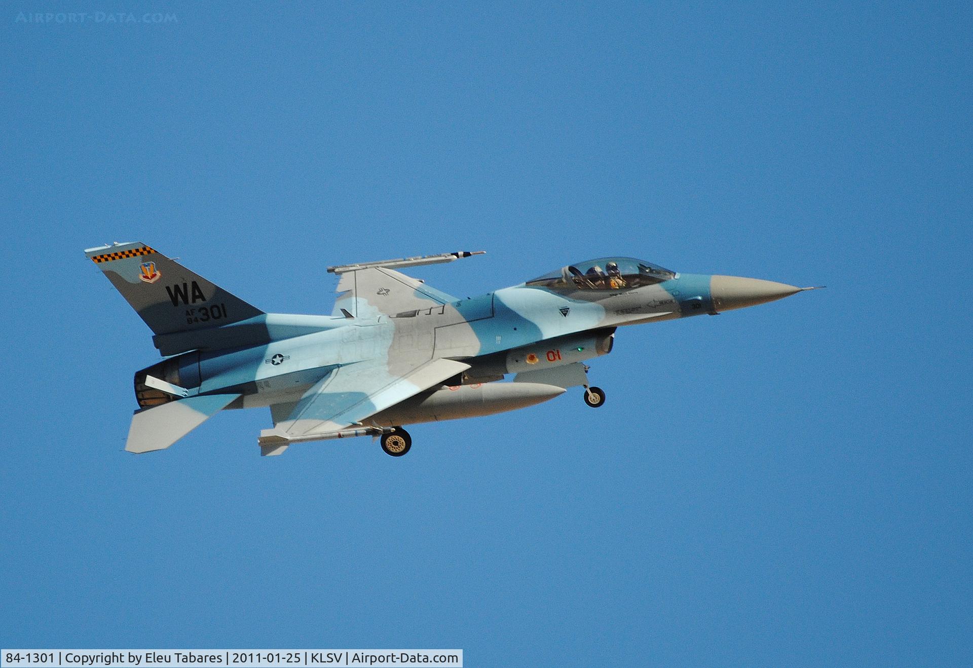 84-1301, 1984 General Dynamics F-16C Fighting Falcon C/N 5C-138, Taken during Red Flag Exercise at Nellis Air Force Base, Nevada.  F-16C 84-301 57th Air Training Group, 64th Aggressor Squadron, Nellis AFB.