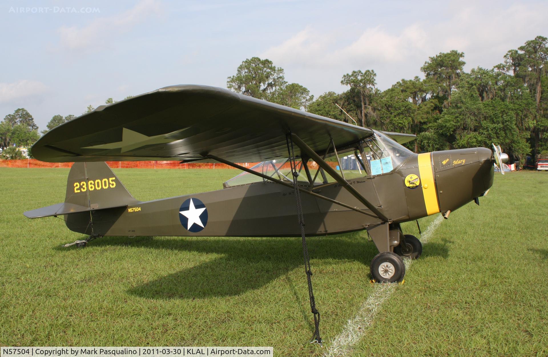 N57504, 1942 Taylorcraft DCO-65 C/N 0-4466, Taylorcraft L-2A