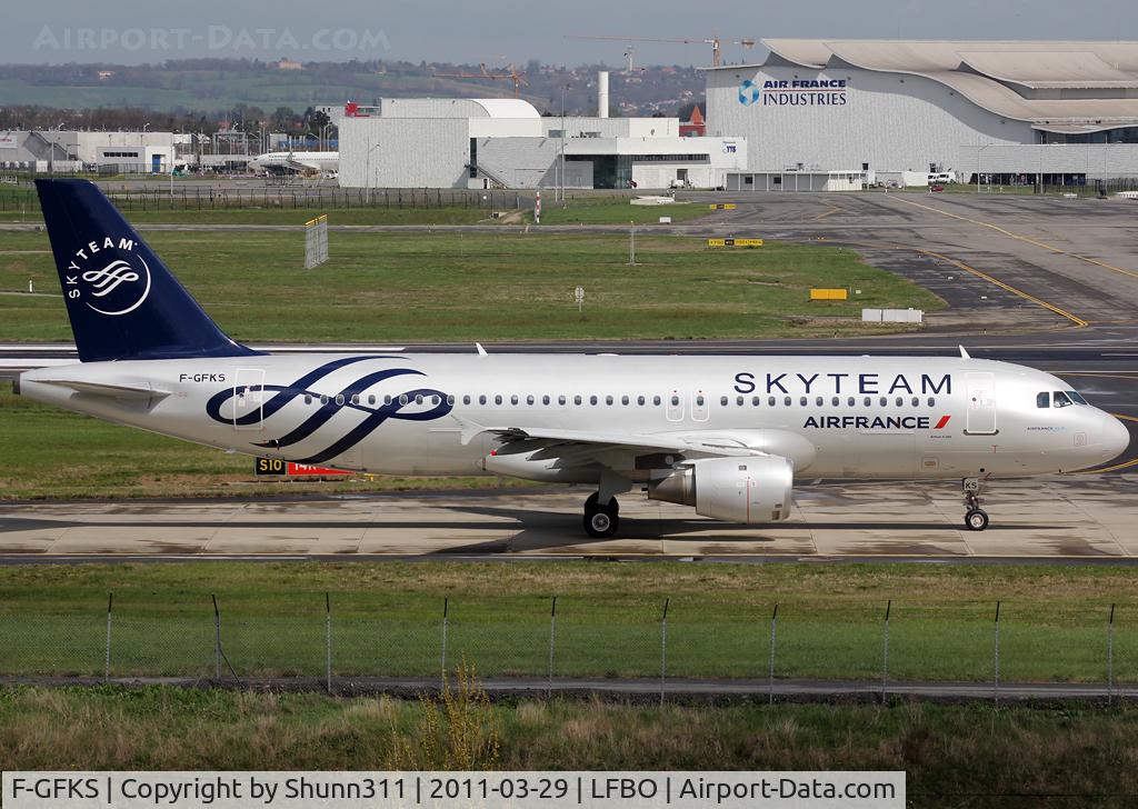 F-GFKS, 1991 Airbus A320-211 C/N 0187, Now in full new Skyteam c/s... Back from maintenance and going to CDG via CHR for test flight...