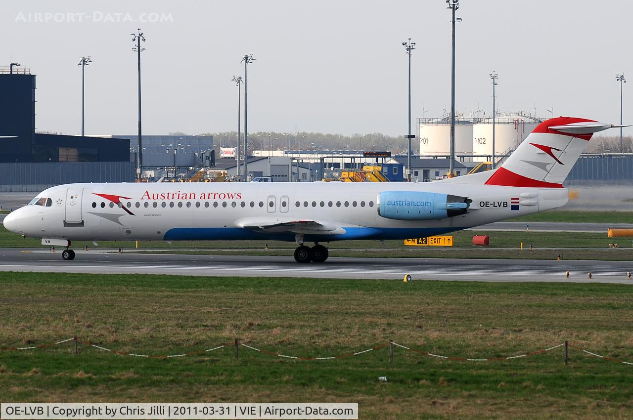 OE-LVB, 1994 Fokker 100 (F-28-0100) C/N 11502, Austrian arrows