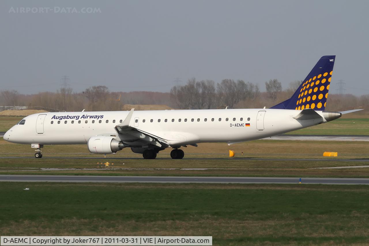 D-AEMC, 2009 Embraer 195LR (ERJ-190-200LR) C/N 19000300, Augsburg Airways