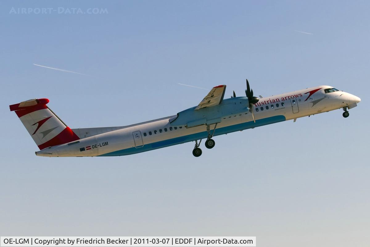OE-LGM, 2010 De Havilland Canada DHC-8-402Q Dash 8 C/N 4319, departure via RW18W