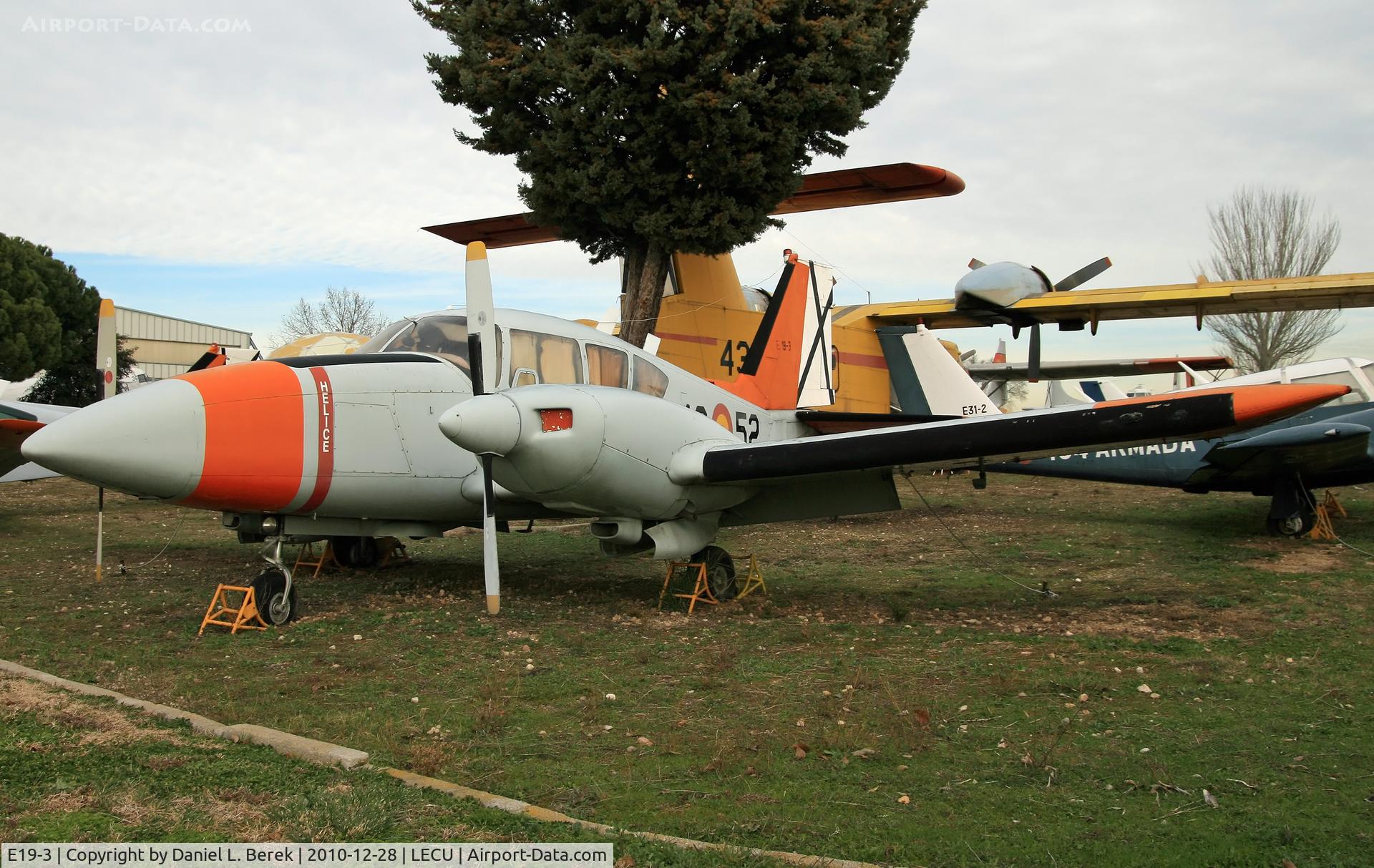 E19-3, 1972 Piper PA-23-250 Aztec E C/N 27-4809, Classic Piper Aztec in Spanish Air Force markings preserved at the Museo del Aire, Madrid.
