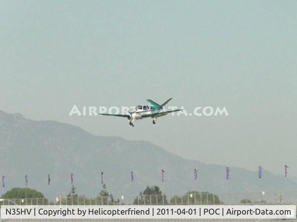 N35HV, 1957 Beech H35 Bonanza C/N D-5236, On final to runway 26R