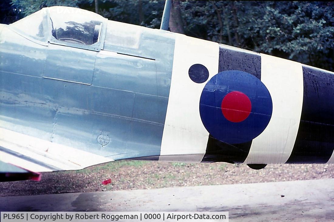 PL965, 1944 Supermarine 365 Spitfire PR.XI C/N 6S/504719, Supermarine Spitfire XI.Oorlogs en Verzetsmuseum Overloon.Netherlands.1975 restored in original PR colors at RAF Bruggen.Original PR cockpit hood removed.Back in flying condition as G-MKXI.