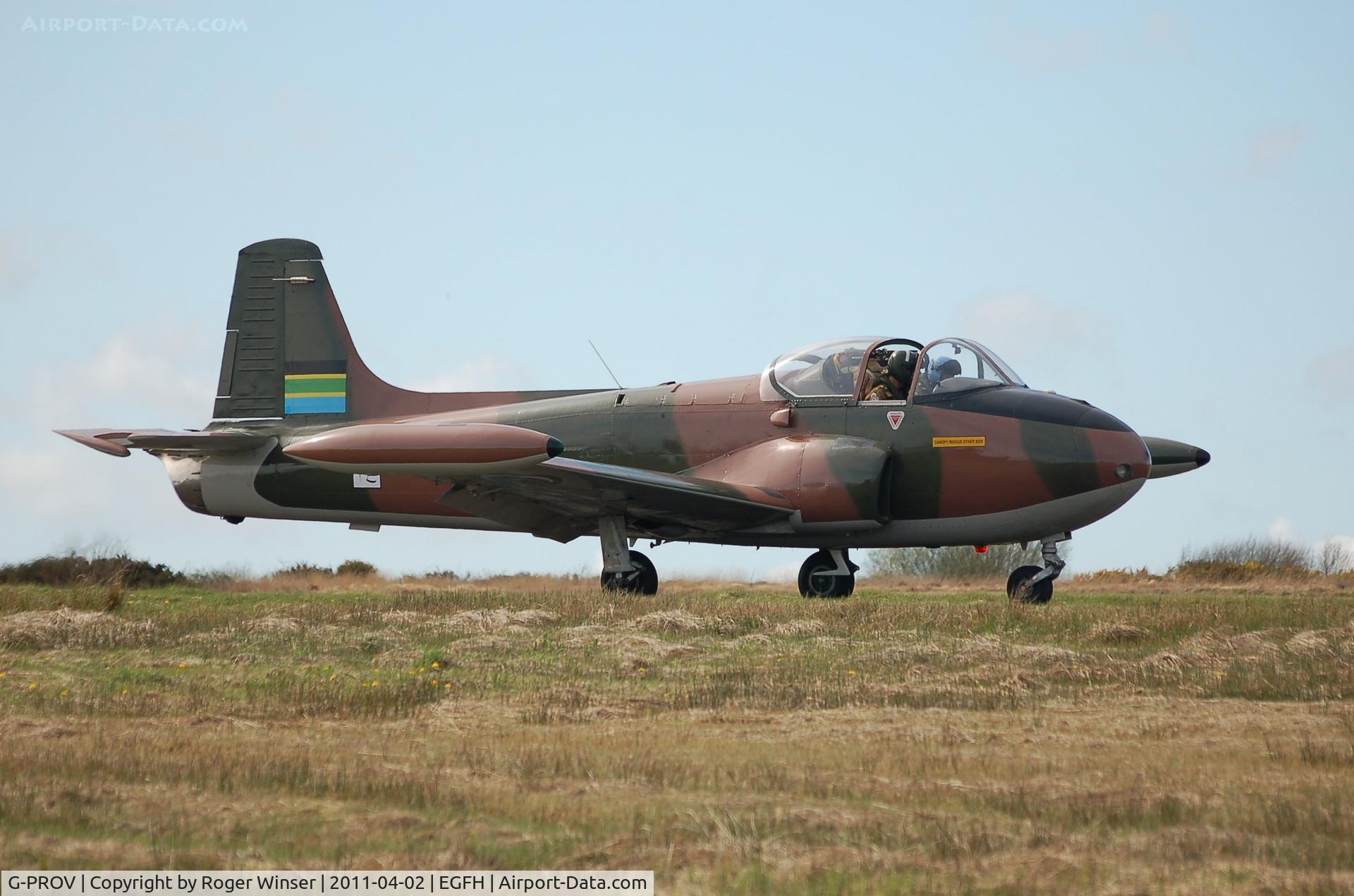 G-PROV, 1967 BAC 84 Jet Provost T.52 (Mod) C/N PAC/W/23905, Coded 104 (arabic) and in the markings of the former South Arabian Federation Air Force. Taxying prior to departure.