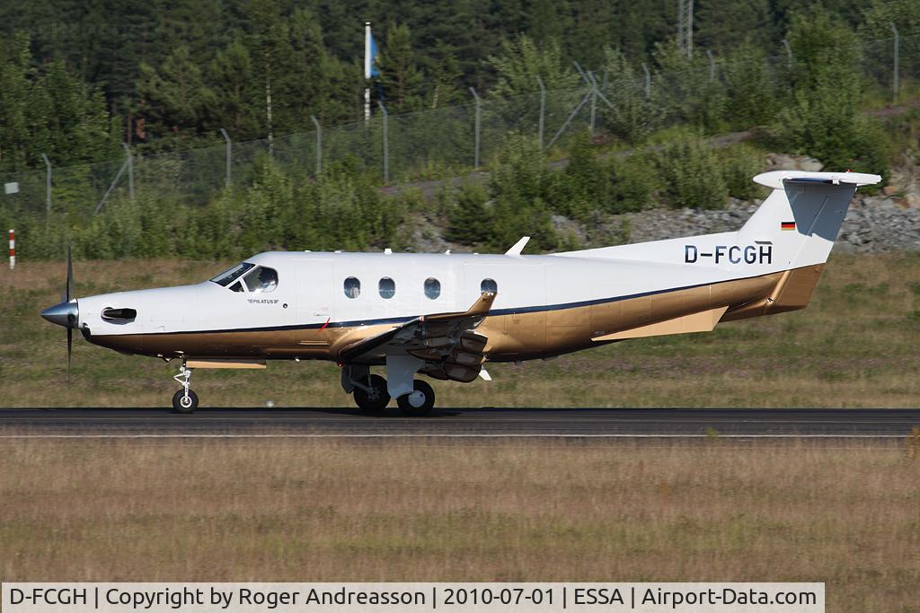 D-FCGH, 2005 Pilatus PC-12/45 C/N 633, Landing on runway 01R