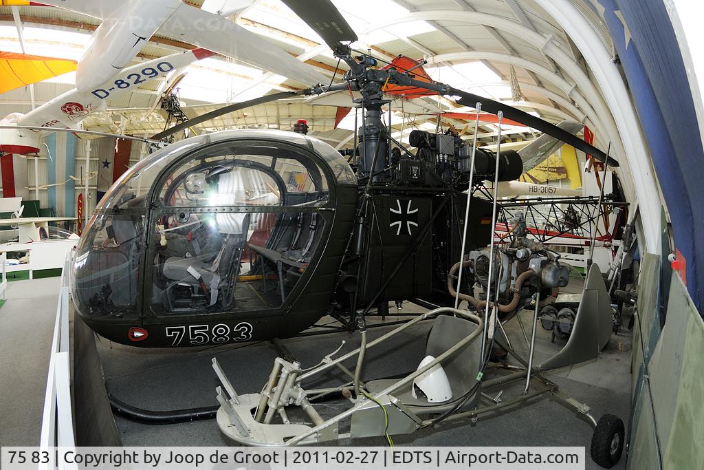 75 83, Aérospatiale SA-315B Lama C/N 1496, preserved in the Schwenningen museum
