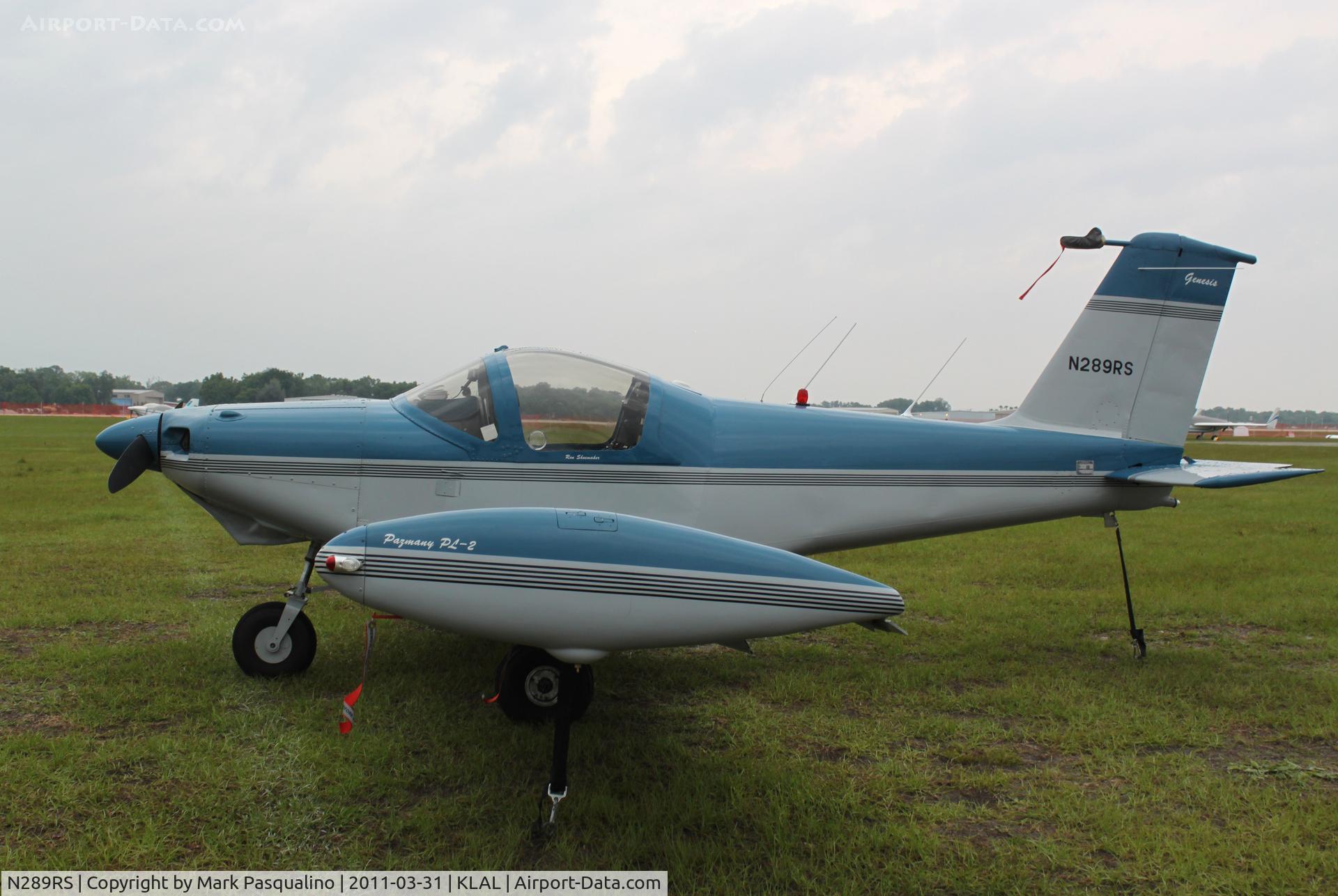 N289RS, 1997 Pazmany PL-2 C/N 089, Pazmany PL-2