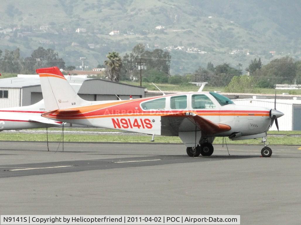 N9141S, 1976 Beech F33A Bonanza C/N CE-632, Tied down and parked in transient parking