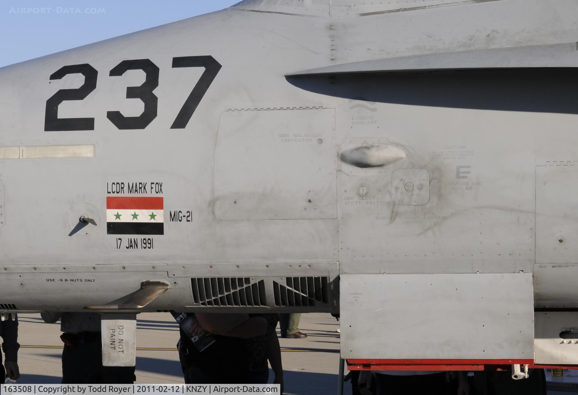 163508, 1988 McDonnell Douglas F/A-18C Hornet C/N 0754/C060, one of two aircraft Shot down by the U S Navy during Desert Storm.