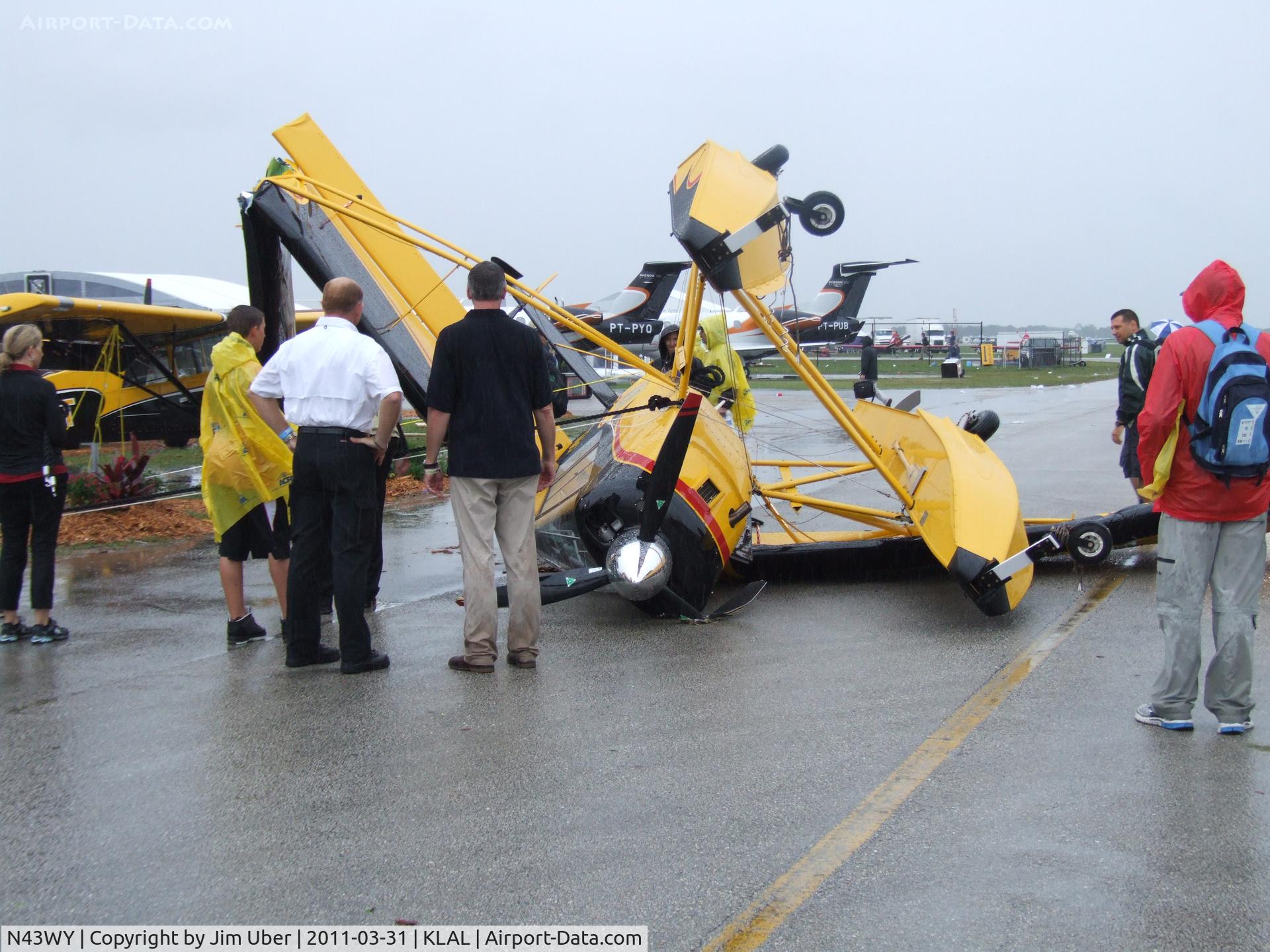 N43WY, 2011 Aviat A-1C-180 Husky C/N 3113, Not the best way to exhibit an airplane...
(Just after the tornado came through)