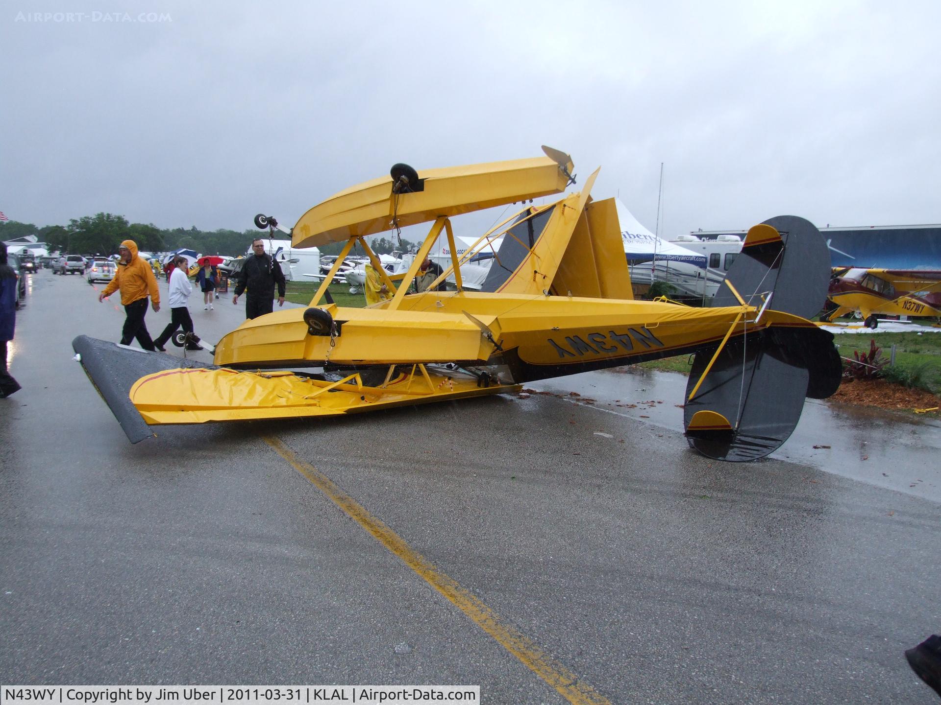 N43WY, 2011 Aviat A-1C-180 Husky C/N 3113, This WAS on display right across from flight services. A real sorry sight, one of many this day...