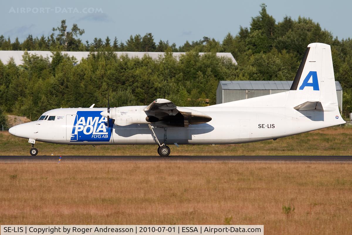 SE-LIS, 1989 Fokker 50 C/N 20152, Amapola APF162 from Visby