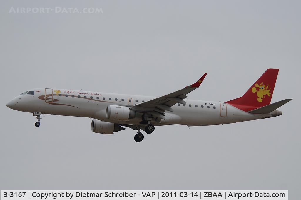 B-3167, 2010 Embraer 190LR (ERJ-190-100LR) C/N 19000352, Tianjin Airlines Embraer 190