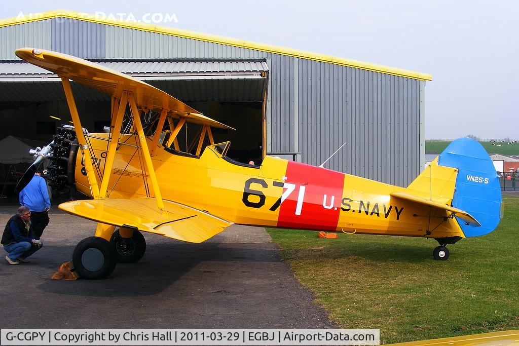 G-CGPY, 1945 Boeing E75N1 C/N 75-5303, wearing it former US Navy id VN2S-5 / 671