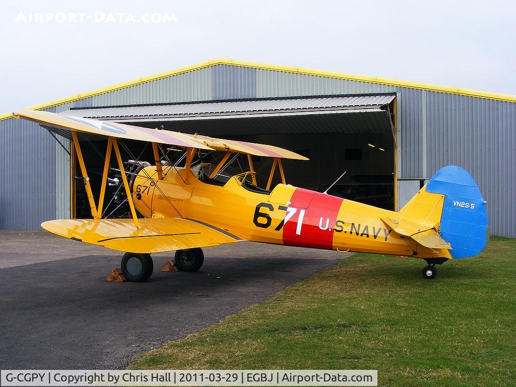 G-CGPY, 1945 Boeing E75N1 C/N 75-5303, wearing it former US Navy id VN2S-5 / 671