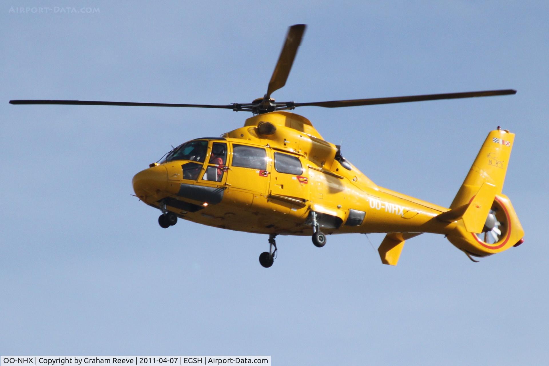 OO-NHX, 2005 Eurocopter AS-365N-3 Dauphin 2 C/N 6706, On finals.
