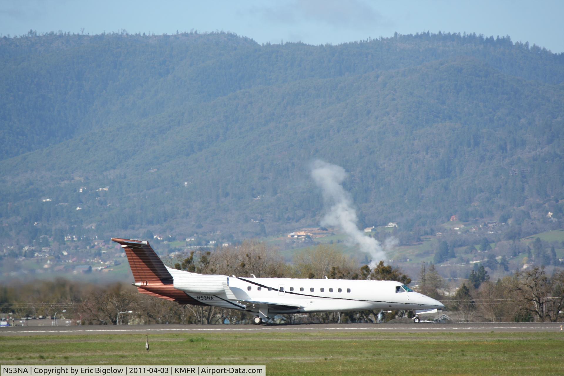 N53NA, 2004 Embraer EMB-135BJ Legacy C/N 145770, 4/3/2011 departure from Rogue valley international airport