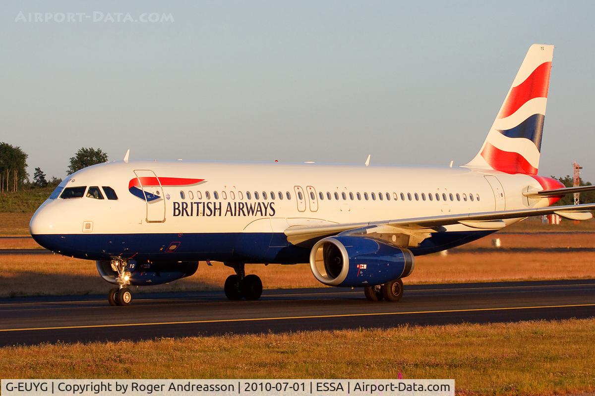 G-EUYG, 2010 Airbus A320-232 C/N 4238, On taxiway W