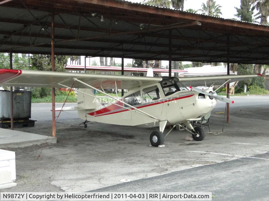 N9872Y, 1962 Champion 7EC C/N 764, Parked under the shelter and tied down