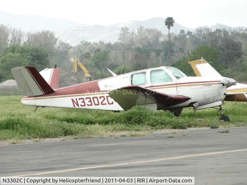 N3302C, 1954 Beech E35 C/N D-3968, Parked and tied down