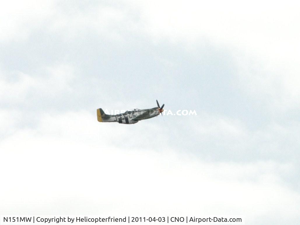 N151MW, 1945 North American P-51D Mustang C/N 124-48386, Lifted off from runway 26L and flew a left wind departure