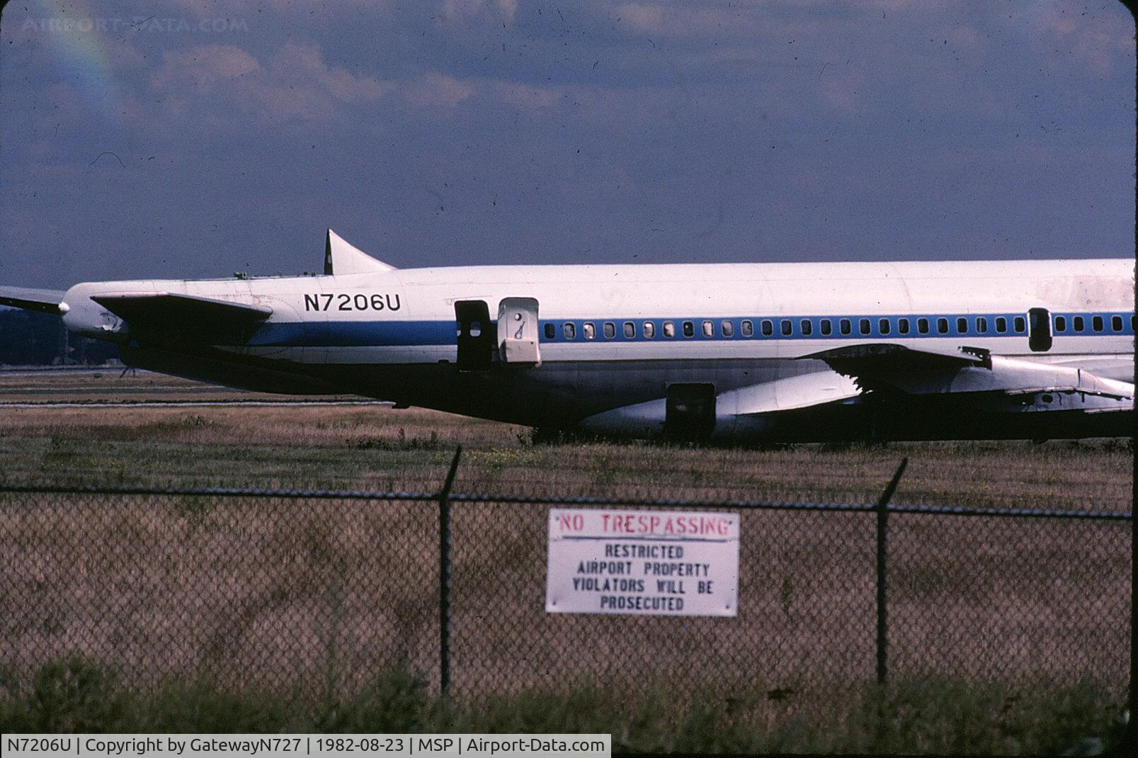 N7206U, 1960 Boeing 720-022 C/N 17912, Rwy 17/35 now runs through the area where this aircraft once sat.