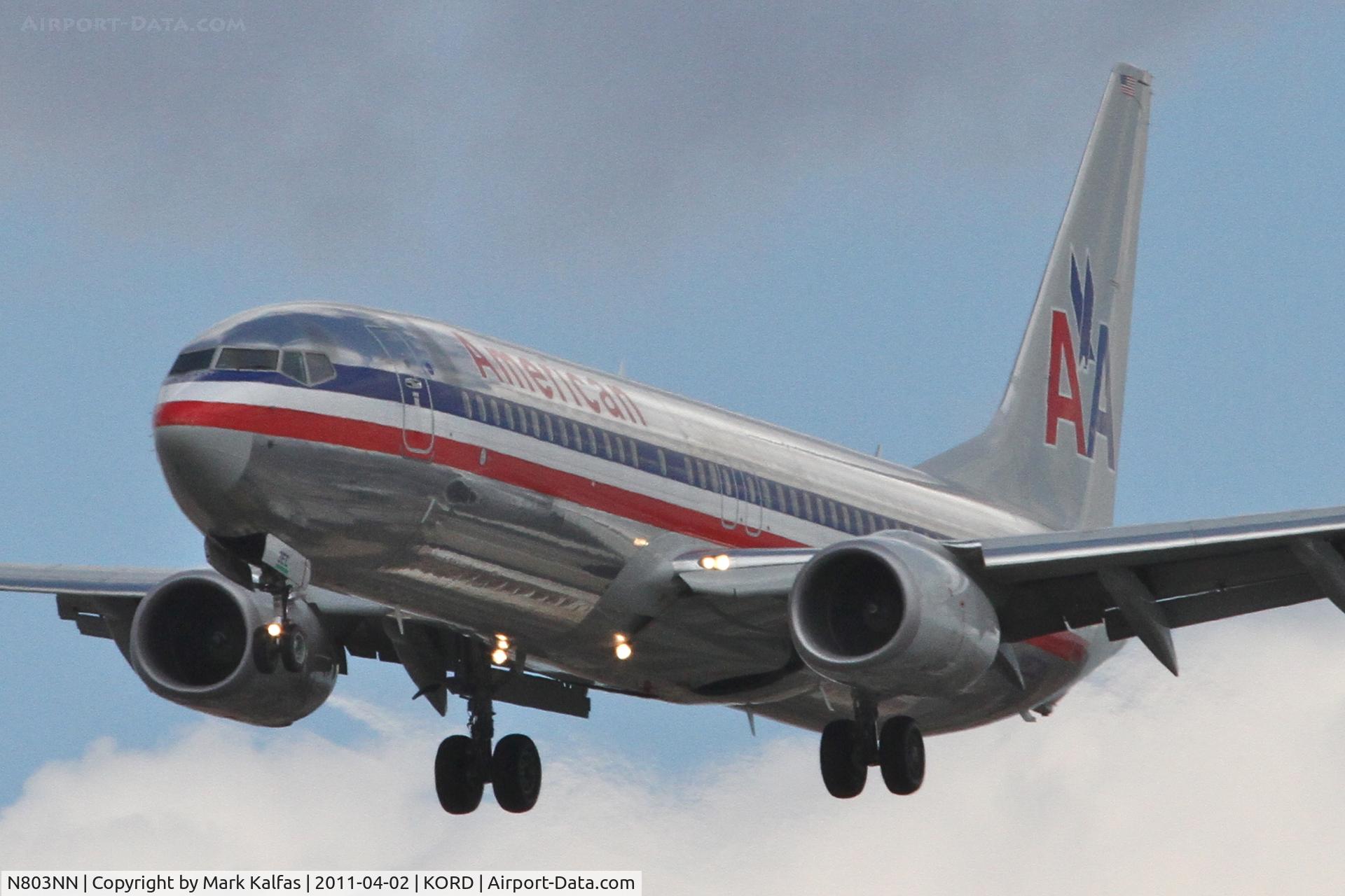 N803NN, 2009 Boeing 737-823 C/N 29566, American Airlines Boeing 737-823, AAL1835 arriving from KDCA, on approach RWY 28 KORD.