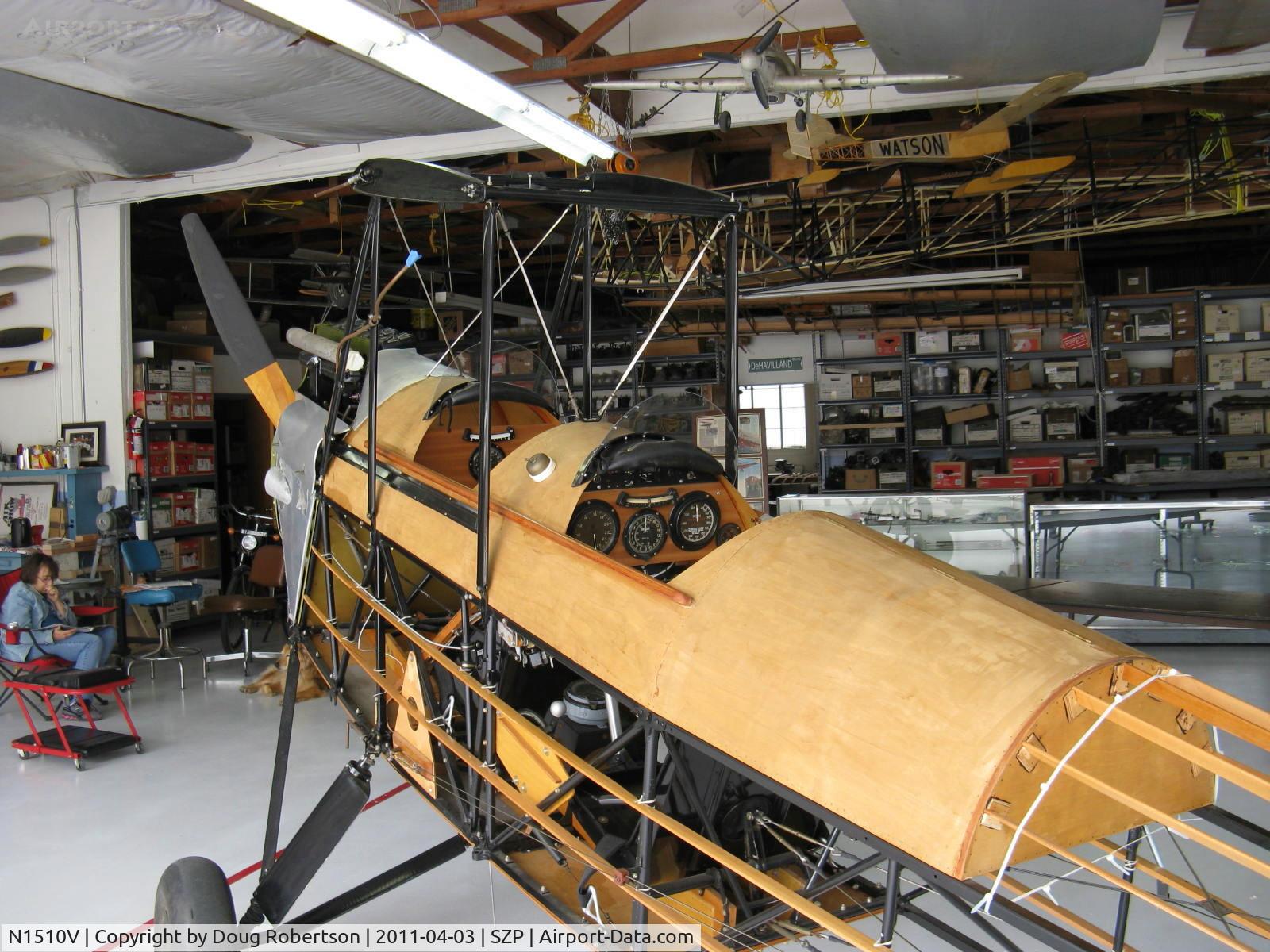 N1510V, 1928 De Havilland DH.60G Gipsy Moth C/N 506, 1948 DeHavilland DH.60G GIPSY MOTH, DeHavilland GIPSY Grp 3, in rebuild