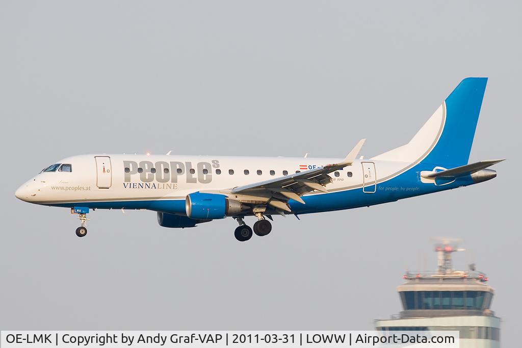 OE-LMK, 2006 Embraer 170LR (ERJ-170-100LR) C/N 17000150, People Vienna Airline EMB170